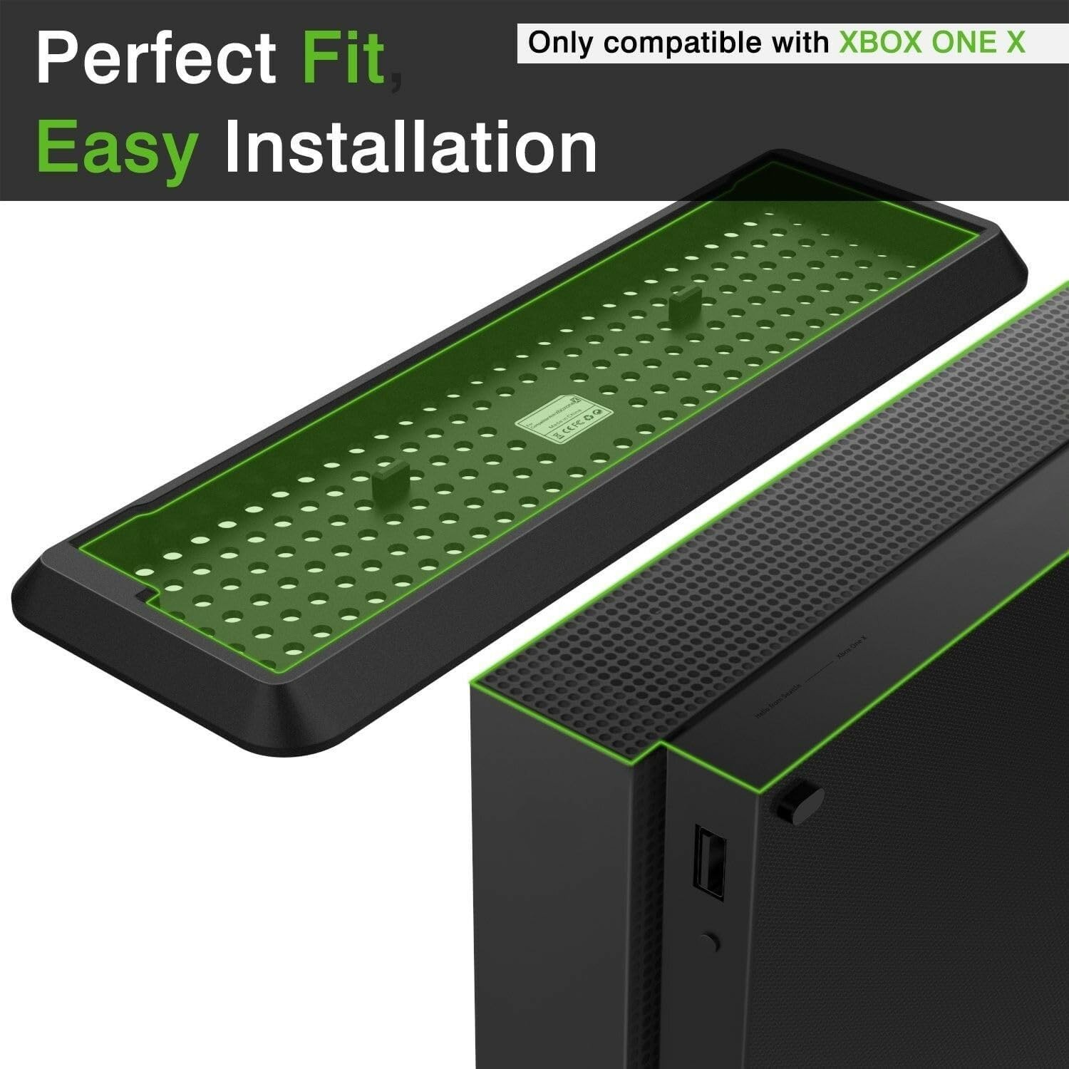 Space-Saving Vertical Cooling Stand for Xbox One X - Rubberized Finish