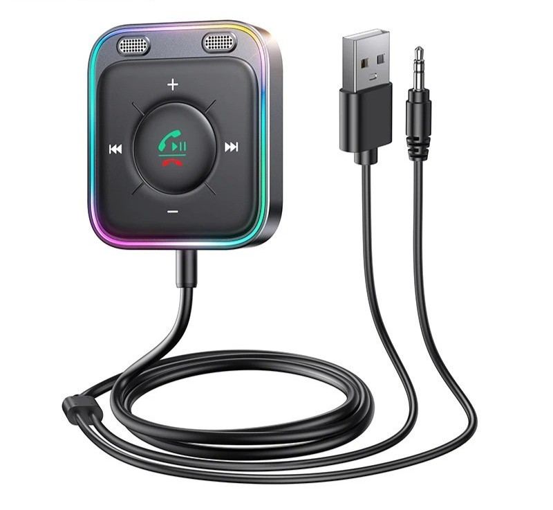 Bluetooth 5.4 Aux Adapter Car Receiver Built-in Mic & Noise Cancellation