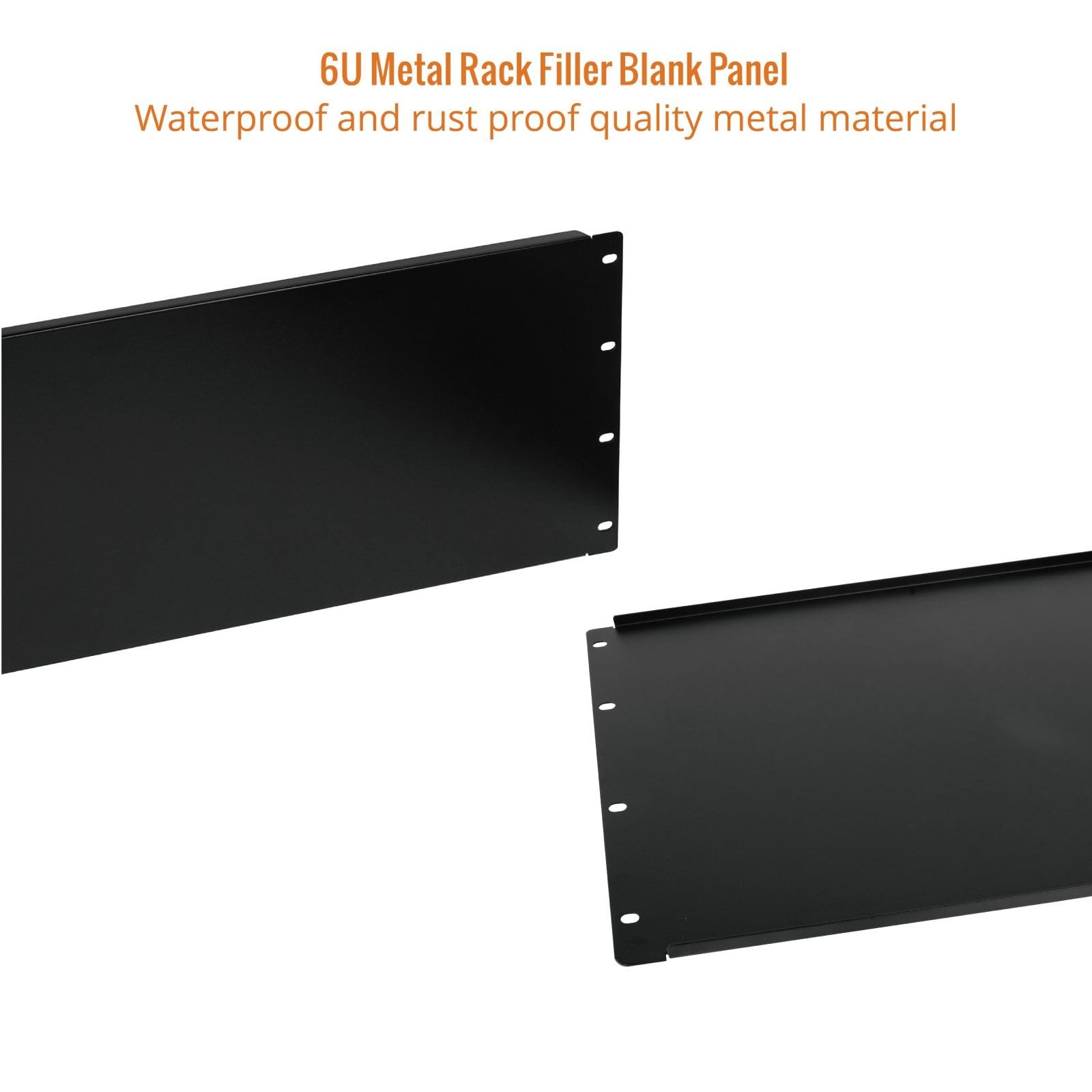 6U Blank Panel, 19inch Server Rack Mount Plate, Solid, Network, Black