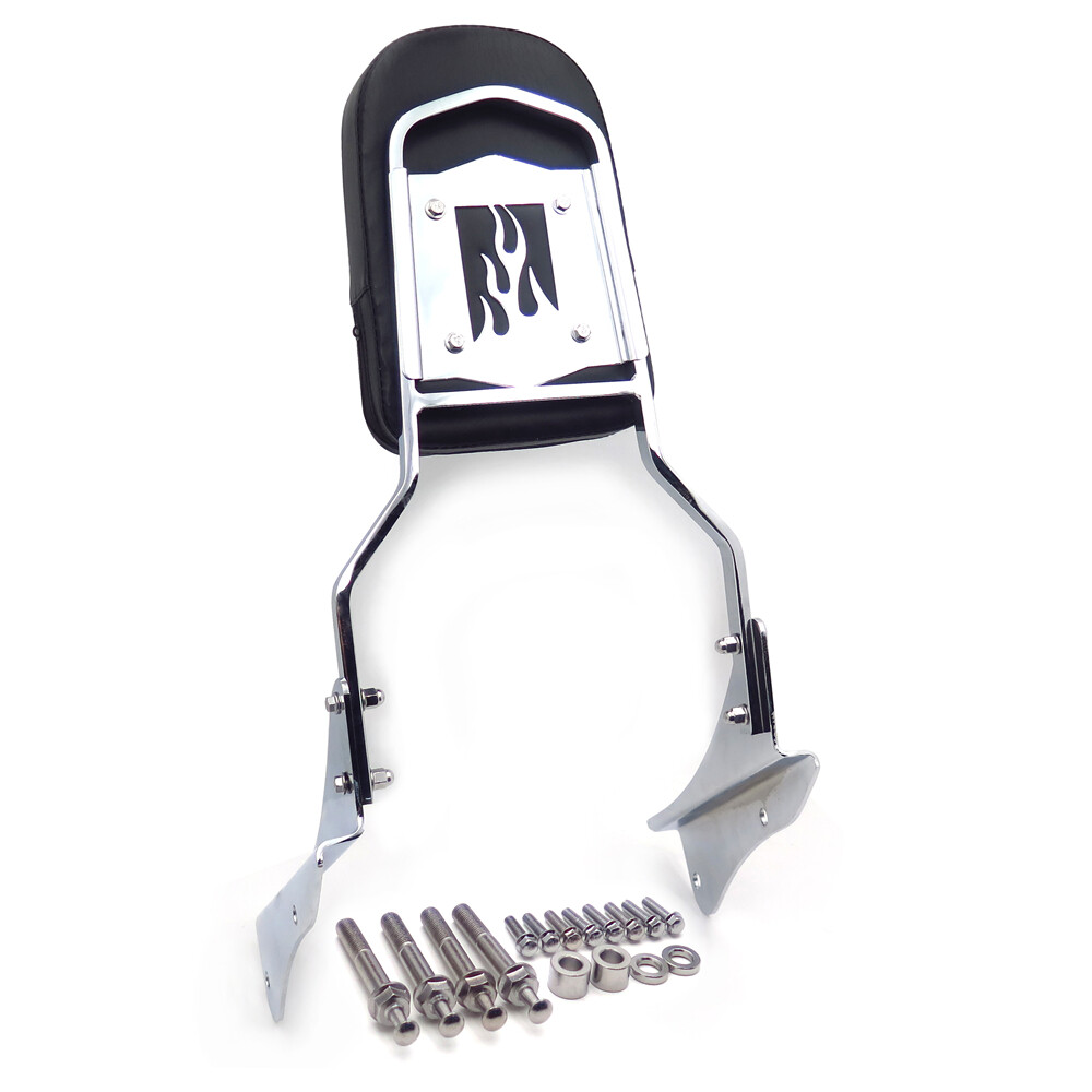 Chrome Flame Backrest Sissy Bar For 2001-2006 Honda Shadow Spirit 750/VT750