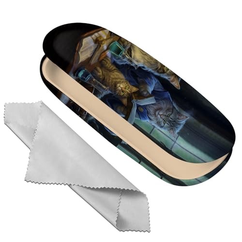 Deokke Glasses Case Hard Shell Eyeglass Protective Case Eyeglasses L6-cat