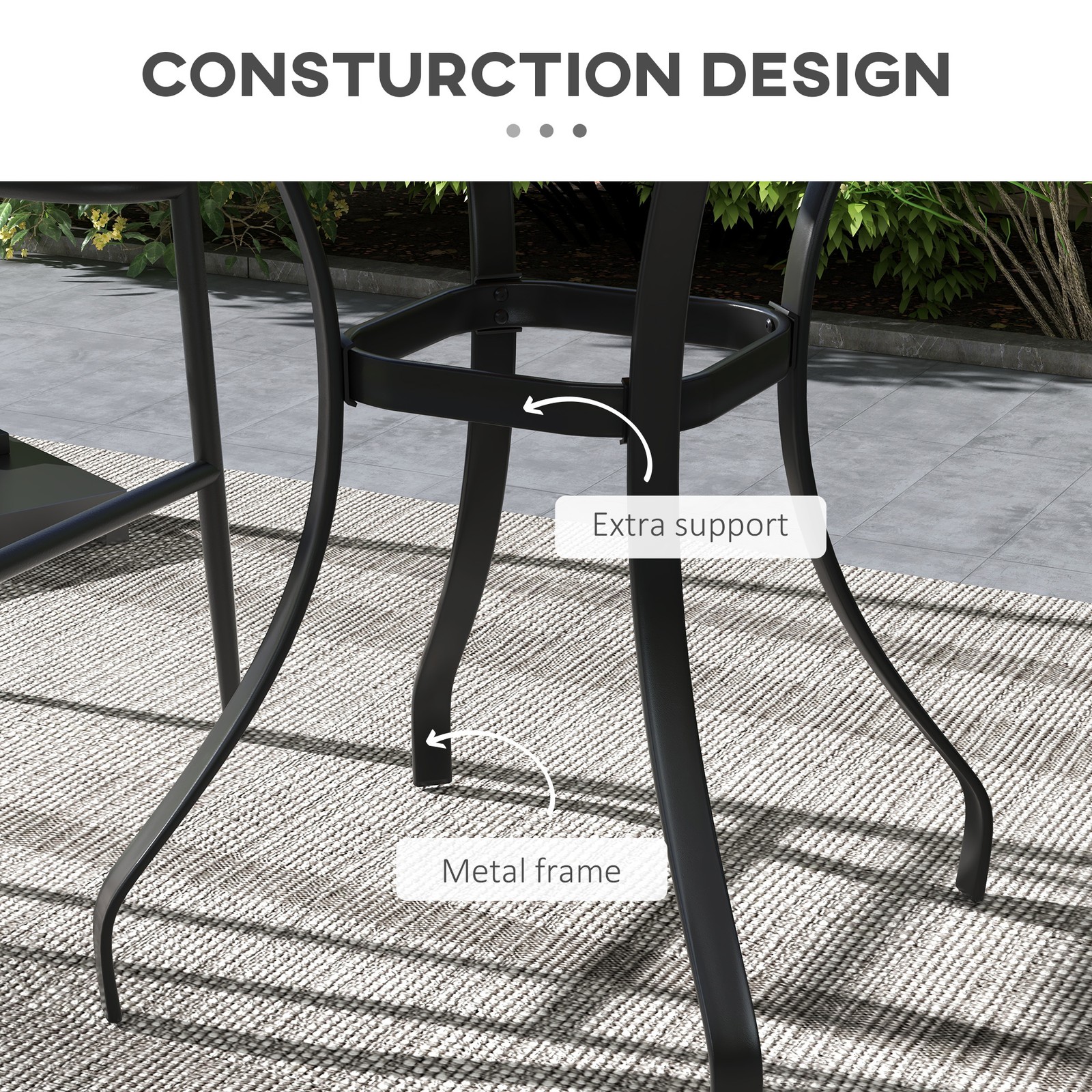 22" Outdoor Side Table with Umbrella Hole