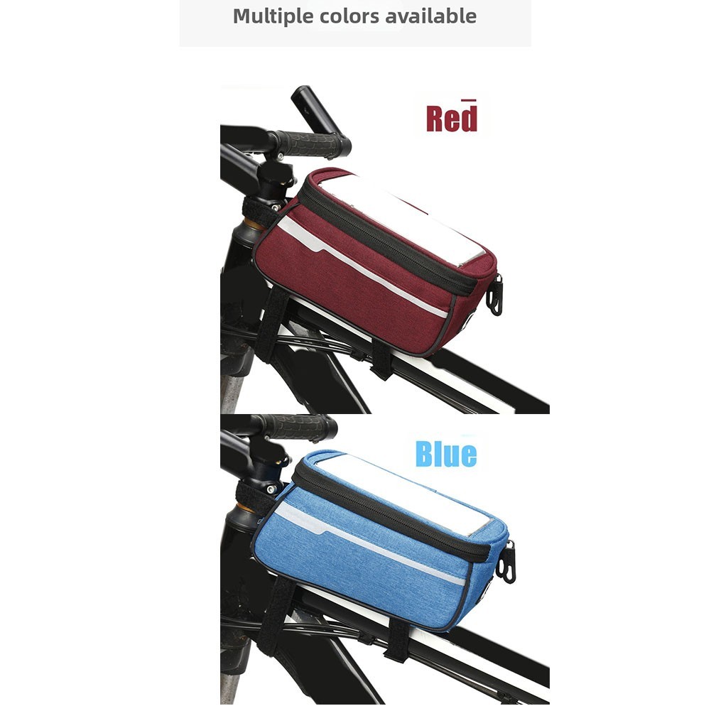 Lightweight 150g Front Beam Bag for Mountain Bikes 21x9x10.5cm Reflective Trim