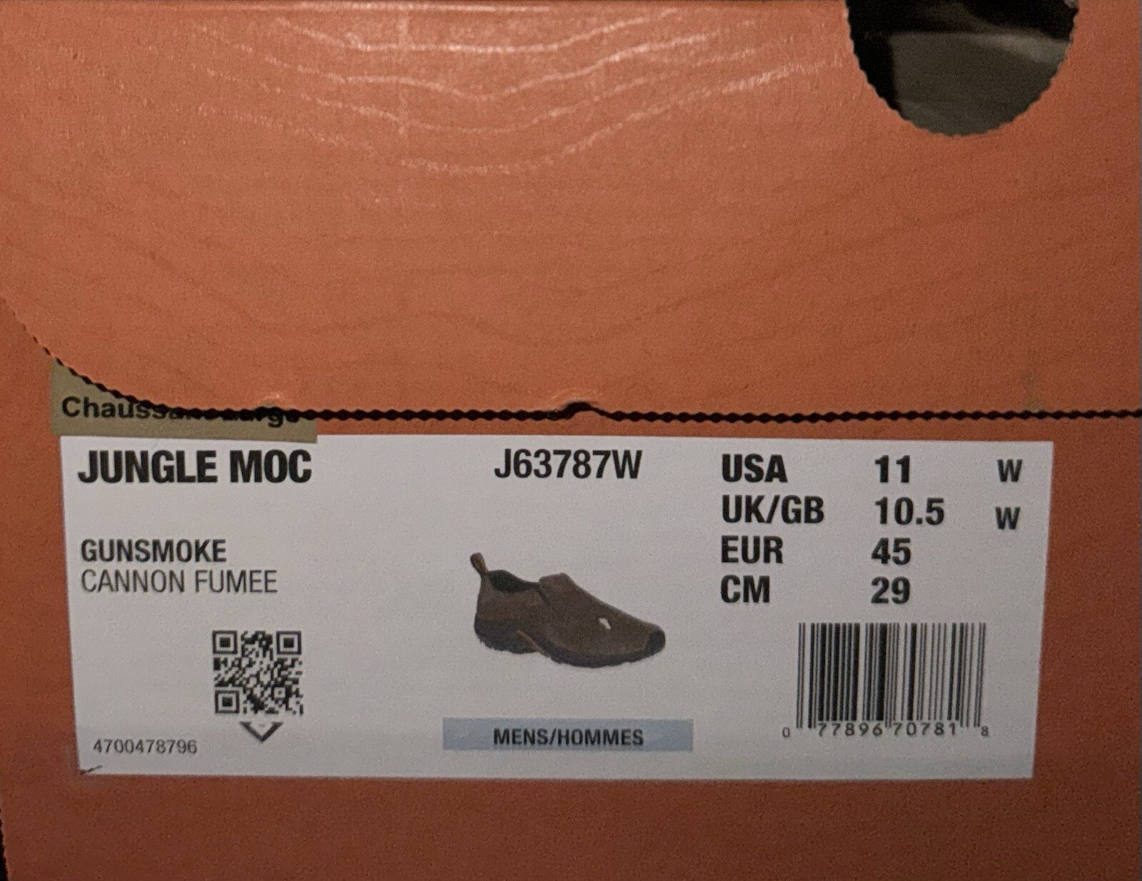 NEW Merrell Men’s Jungle Moc Waterproof Sz 11 Wide Width Gunsmoke NIB