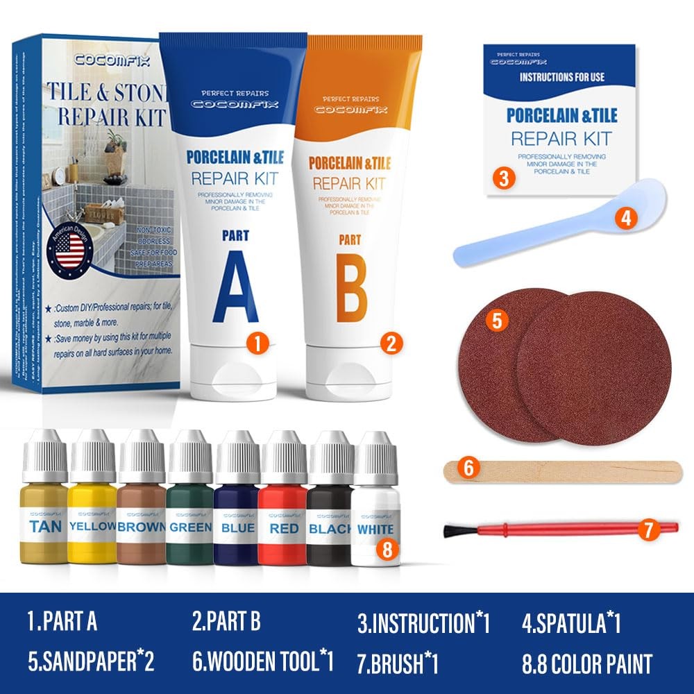 Tile Repair Kit, Ceramic Chip Kit(Color No. 03 Color Match