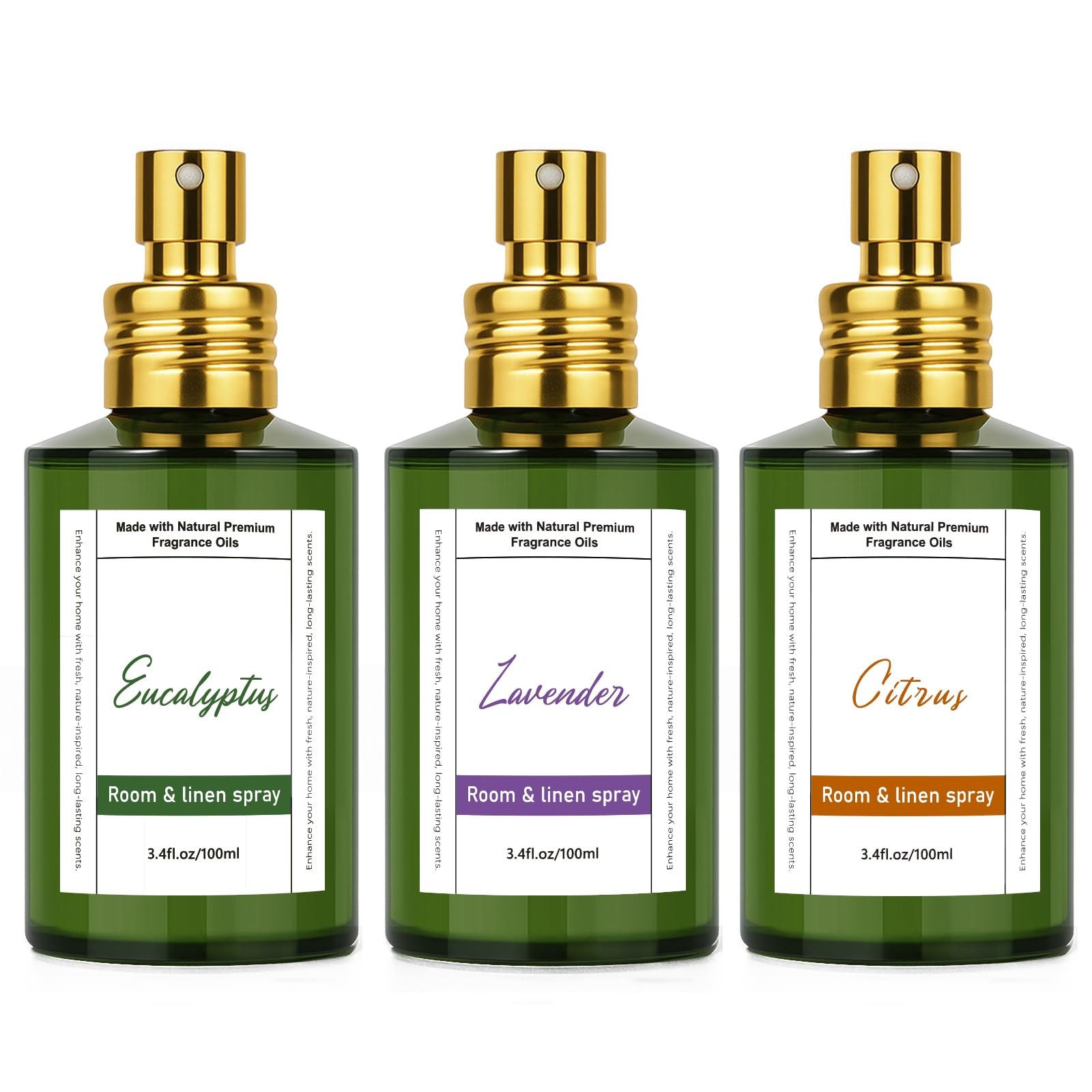 Room Spray Odor Eliminator 3 Pack, Natural Essential Oil Air Freshener Spray ...