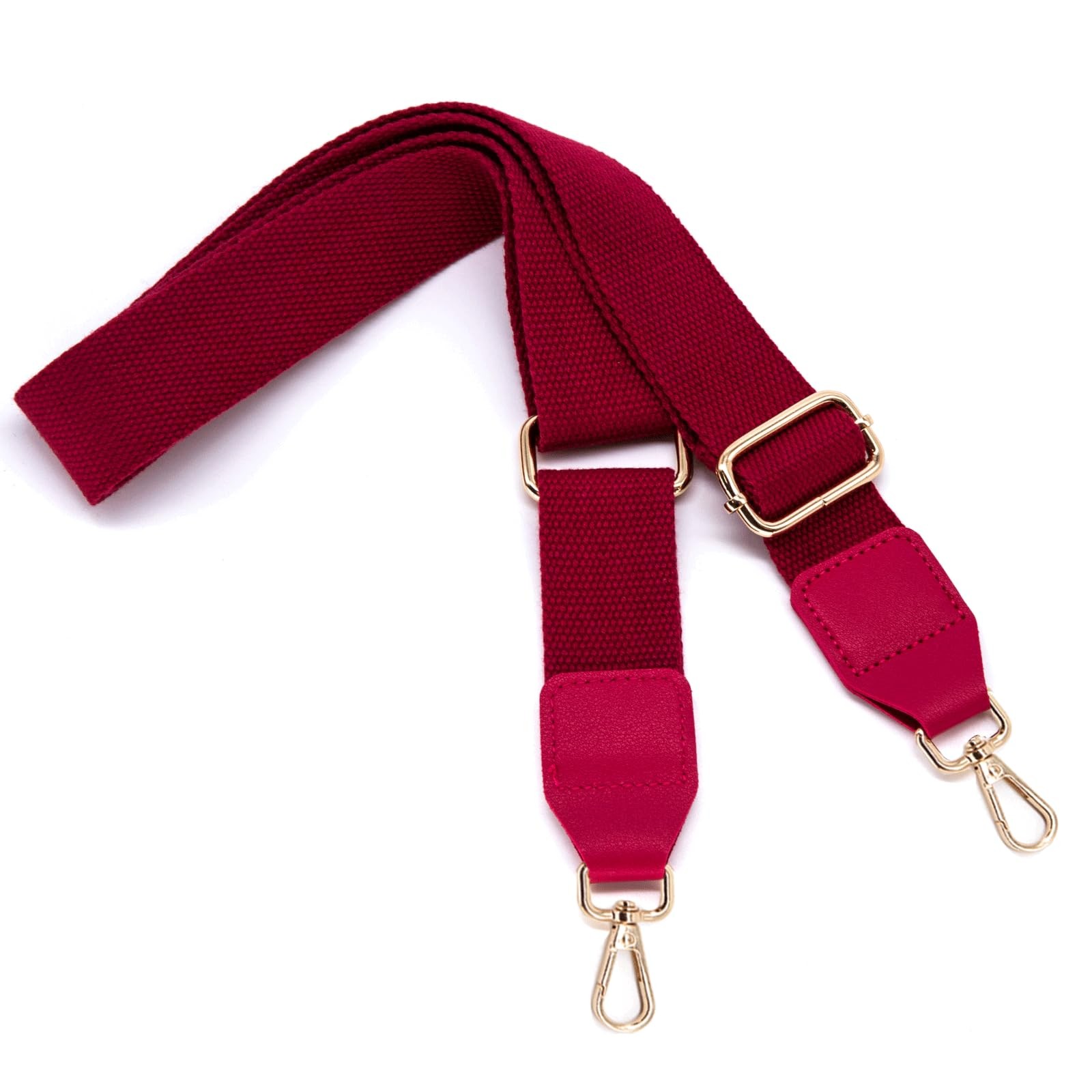 S&loyoe Solid Color Purse Straps Replacement Large, Leather Pure Red Gold