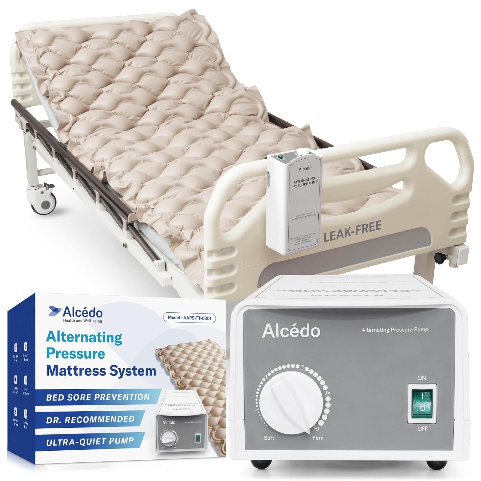 Alcedo Alternating Air Pressure Mattress Pad Bed Sore Prevention Pump