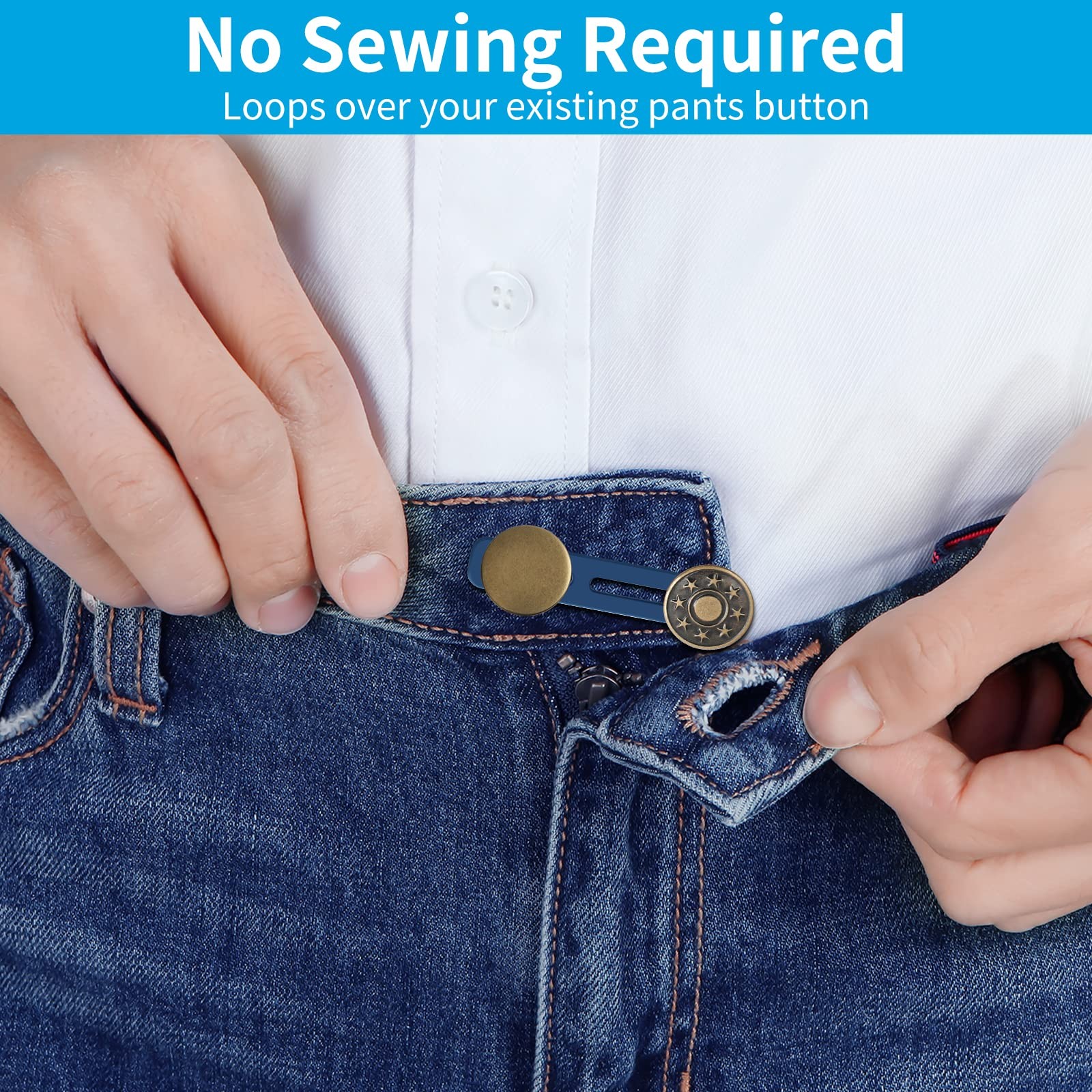 Ceryvop 12 PCS Button Extenders for Jeans, 0.65 inches, [Multiple Colors]