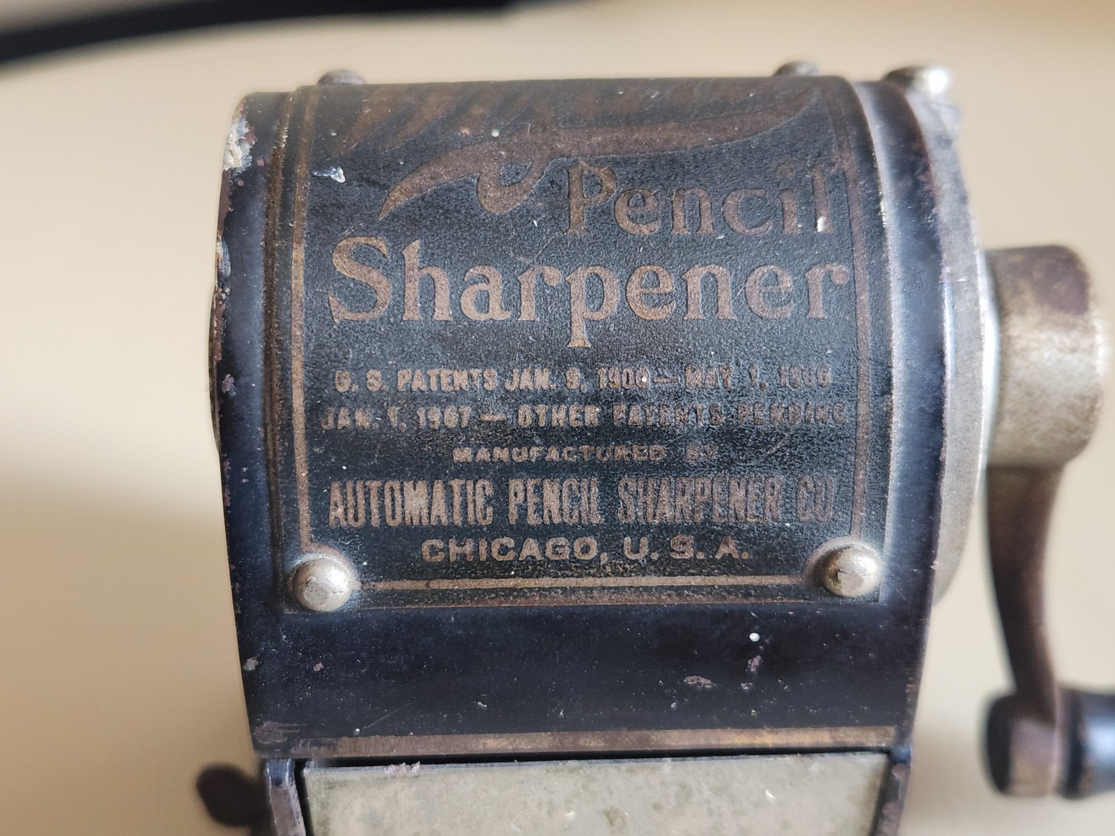 Wizard Automatic Pencil Sharpener Antique Rare early edition