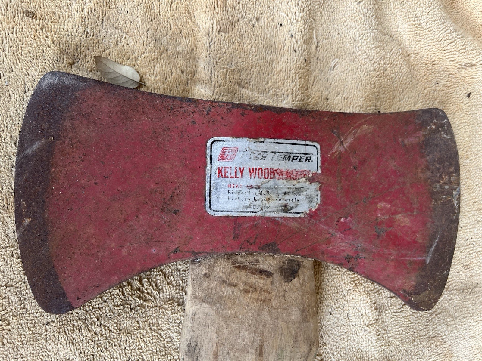 3’ -10” Head Double Edge True Temper  Kelly Wood slasher Hickory Handle Axe VG