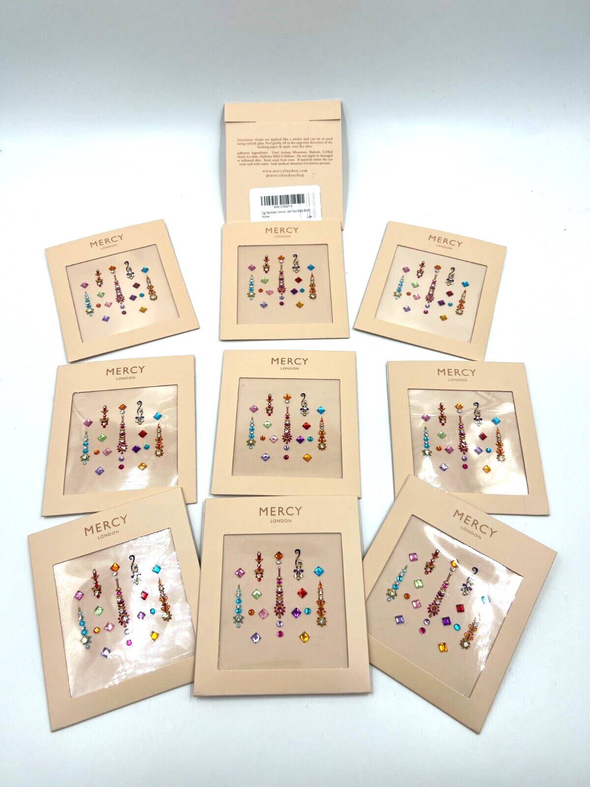 Gigi Rainbow colors Face Gems Jewel Festival Bindi Crystal JOB LOT OF 10 ALL NEW
