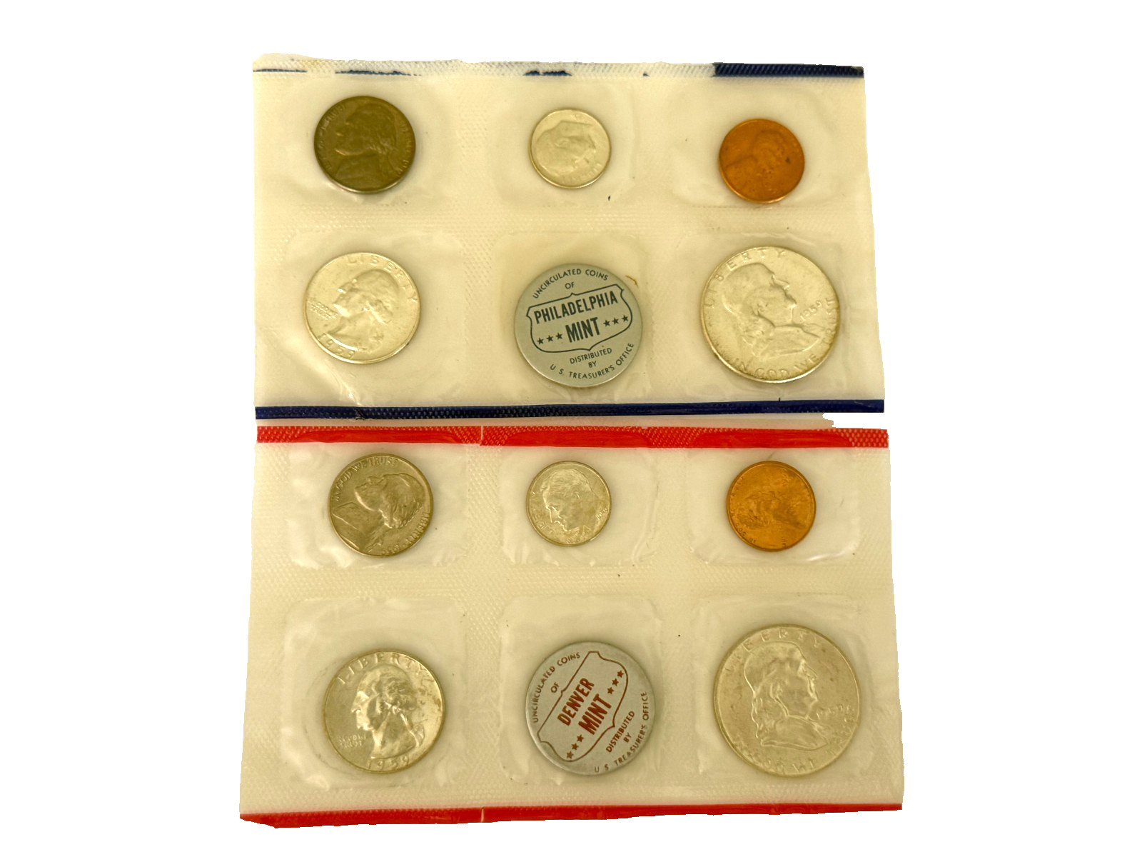 1959 US Mint Set | 10 Uncirculated Coins | 90% Silver | As Pictured