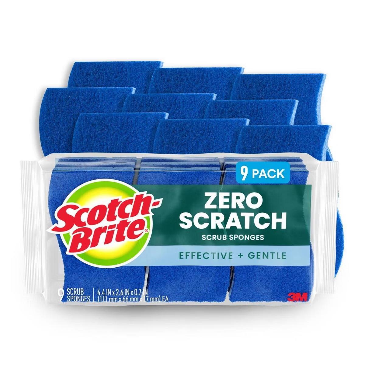 Scotch-Brite Zero-Scratch Scrub Sponges - 9ct: Cellulose Material
