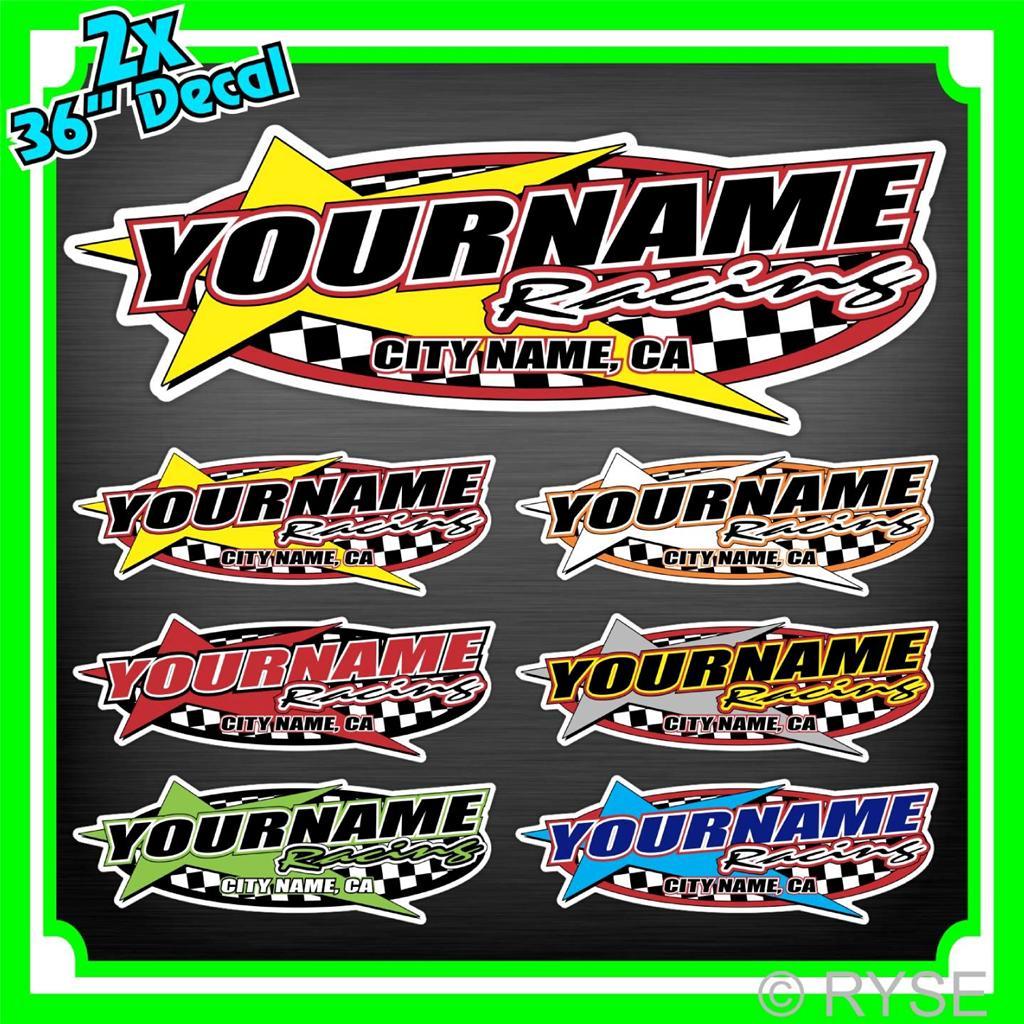 Custom Your Name Racing Decals Trailer Team Truck MX ATV Race Go Kart Boat Ski