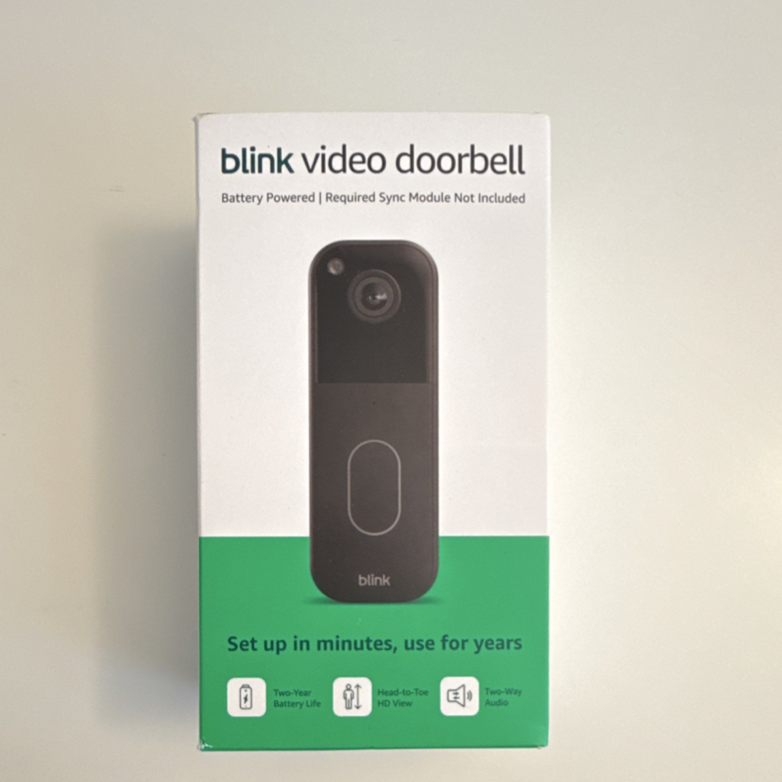Blink Video Doorbell Black Wireless Battery Wi-Fi 2-Way Audio Night Vision