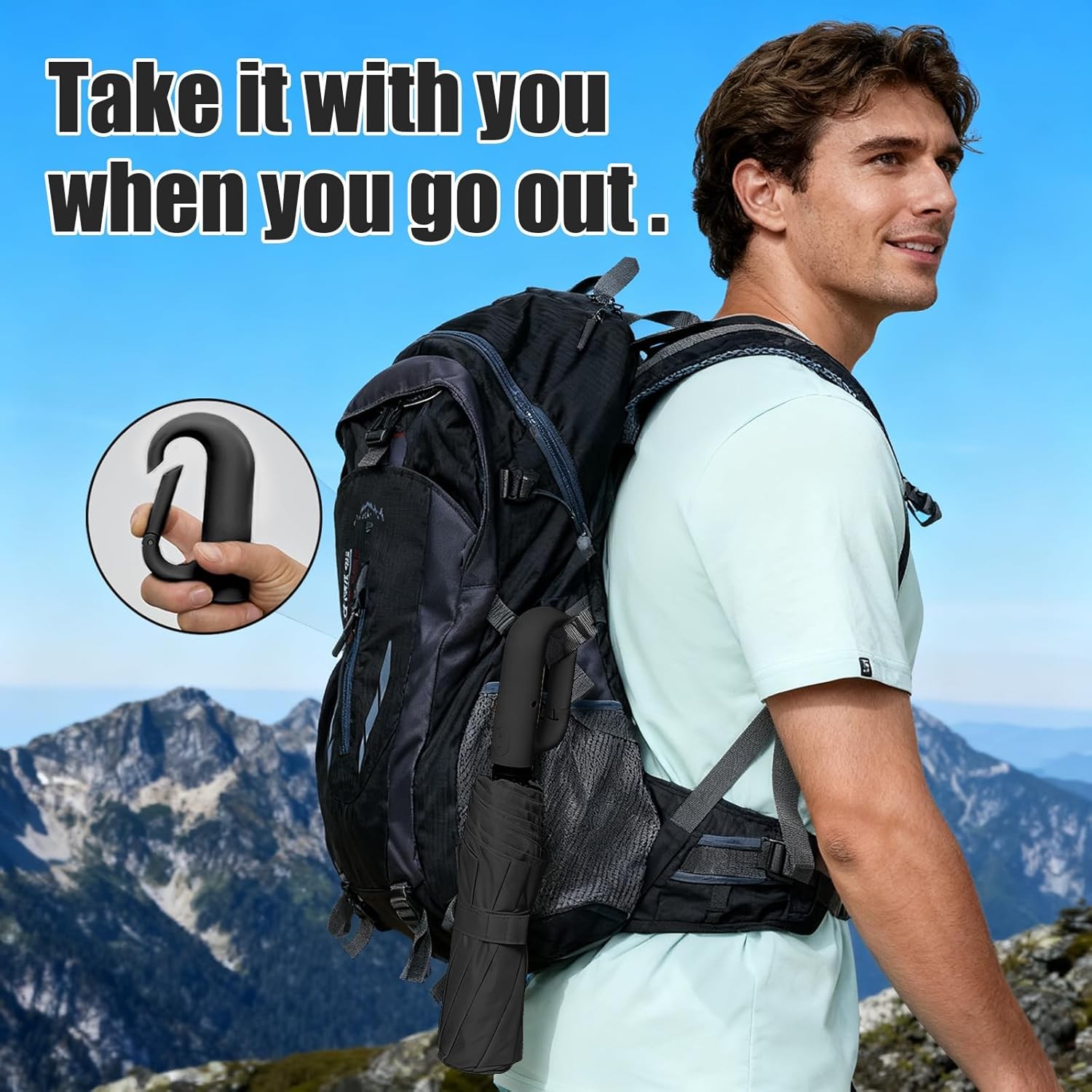 Compact Automatic Folding Travel Umbrella-Windproof Rainproof, PF50+ Sun Protect