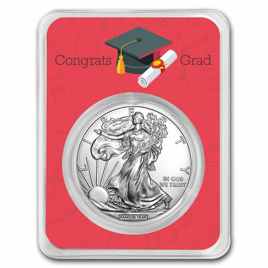 Random Year 1 oz Silver Eagle - w/Special Occasion Card, In TEP