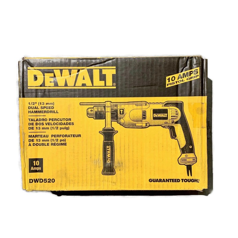 DEWALT DWD520 1/2" 10 Amp VSR Pistol Grip Electric Corded Hammerdrill Drill