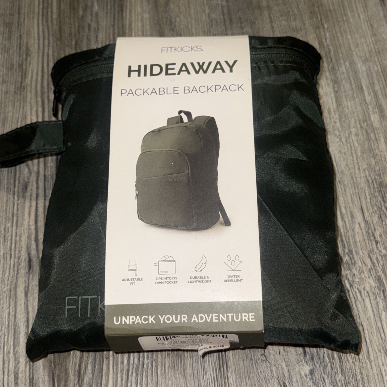NEW Fitkicks Hideaway Packable Daypack Backpack Lightweight Travel Green