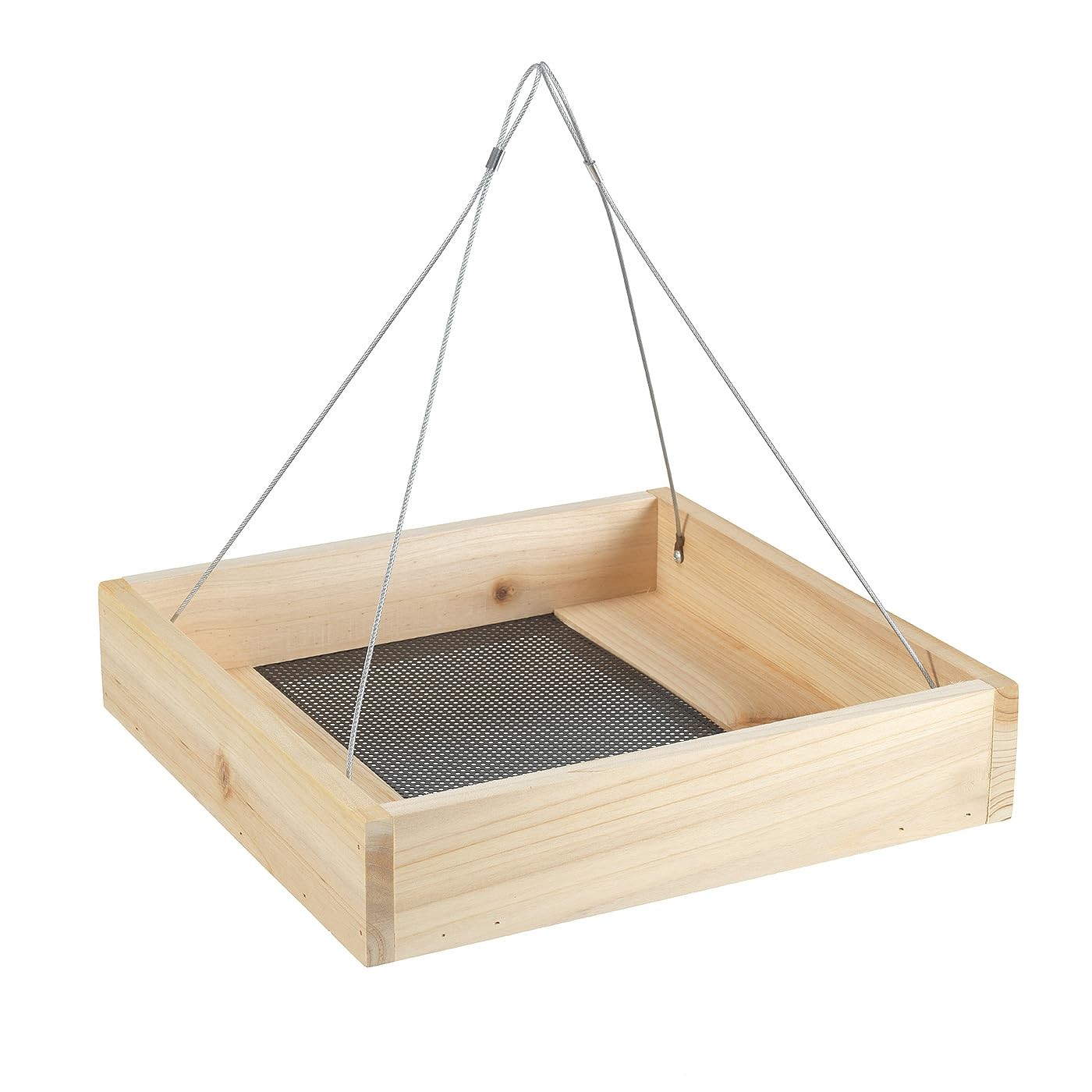 Rocky Mountain Goods Wood Bird Feeder Tray for Outside - 12" Hanging Brown