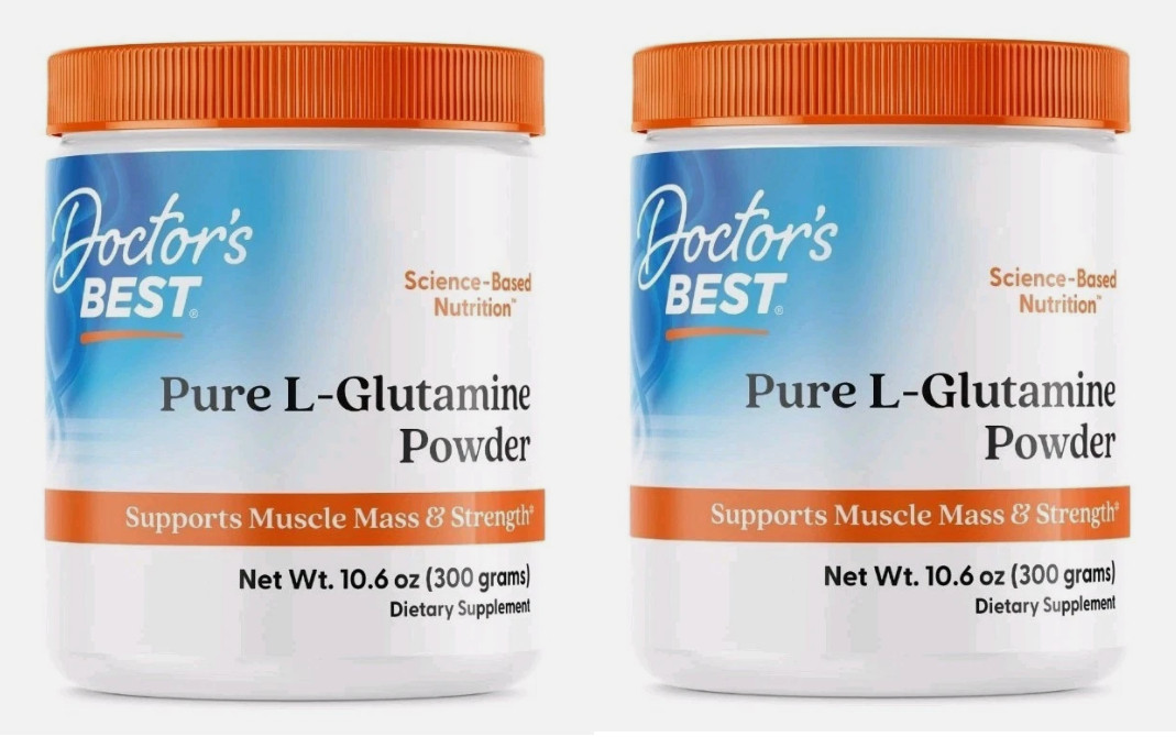 2-PACK SPECIAL Doctor's Best Pure L-Glutamine Powder 10.6 oz Per Bottle