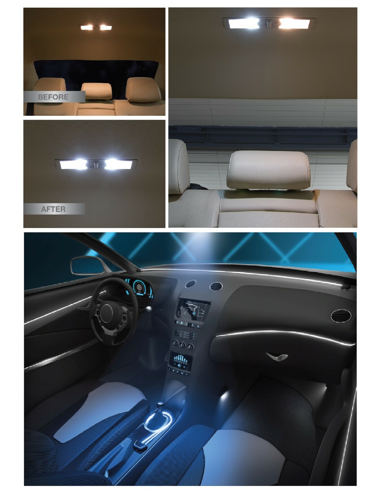 Sylvania Premium LED Light De3175 White Two Bulbs Interior Dome Replacement Lamp
