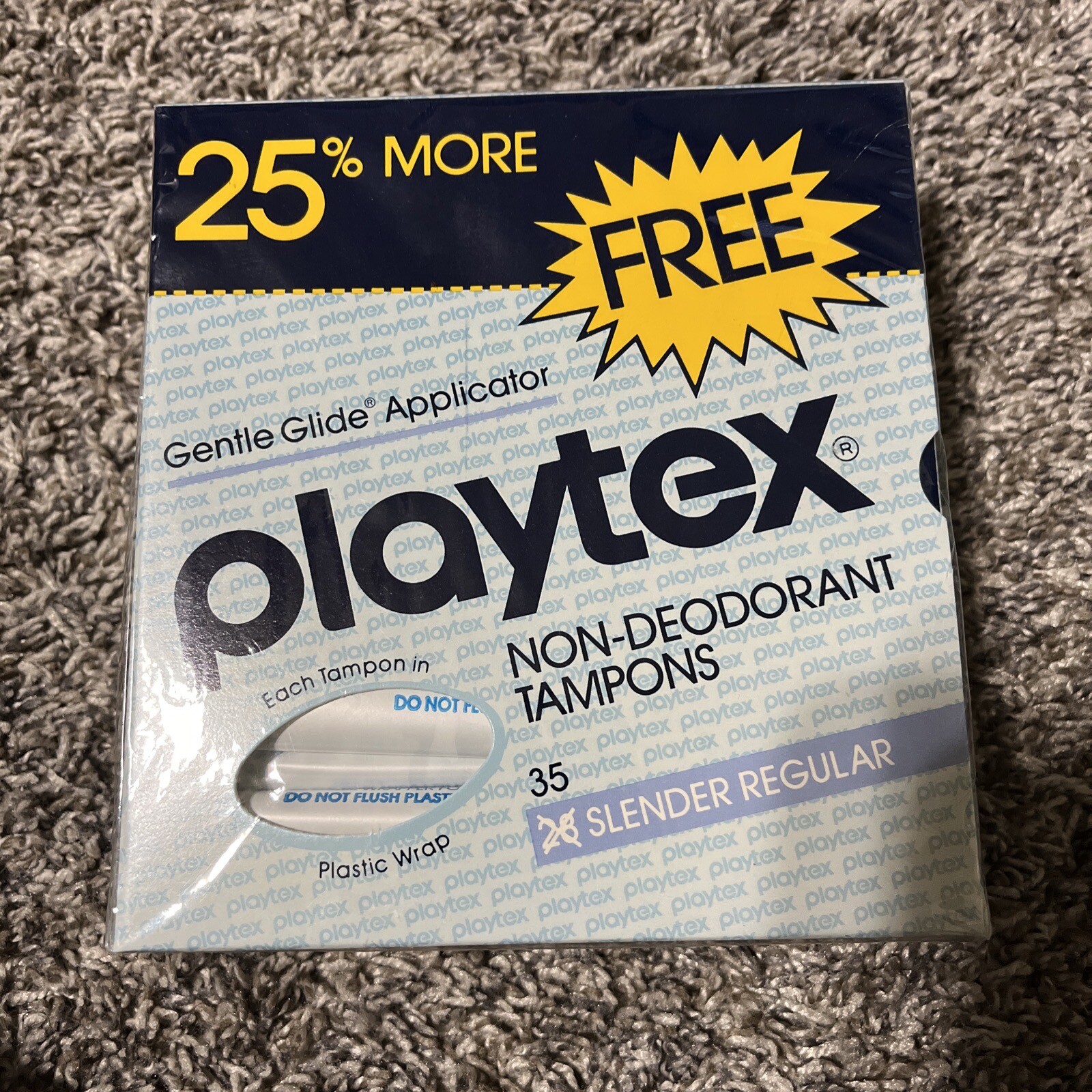 3x Vintage Playtex Gentle Glide Tampons  Slender Regular Packs Of 35 Unscented