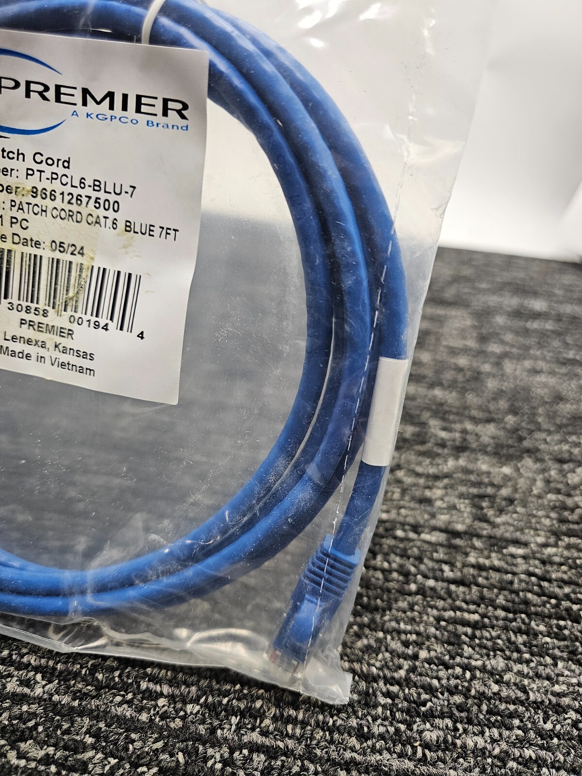 (QTY 5) Premier PT-PCL6-BLU-7 CAT6 Patch Cord Cable 7FT BLUE