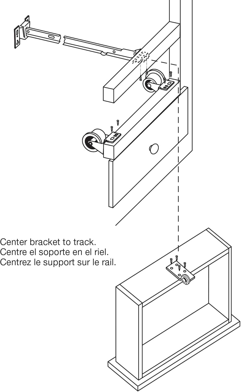 2 Pack Steel Bracket Drawer Track Roller