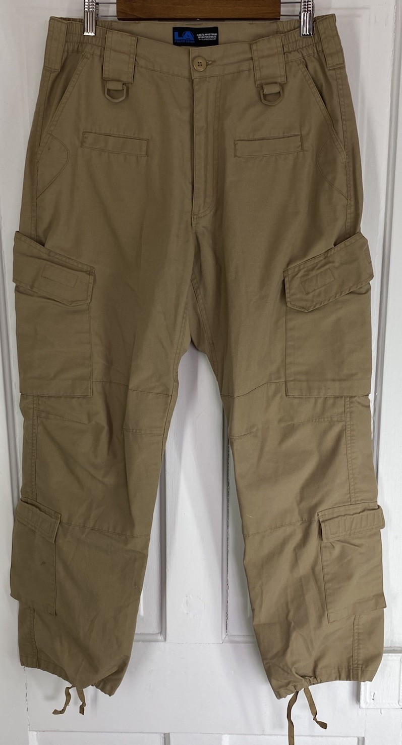 LA Police Gear (32”x30” Mens Size) Khaki Ripstop Fabric Operator Tactical Pants