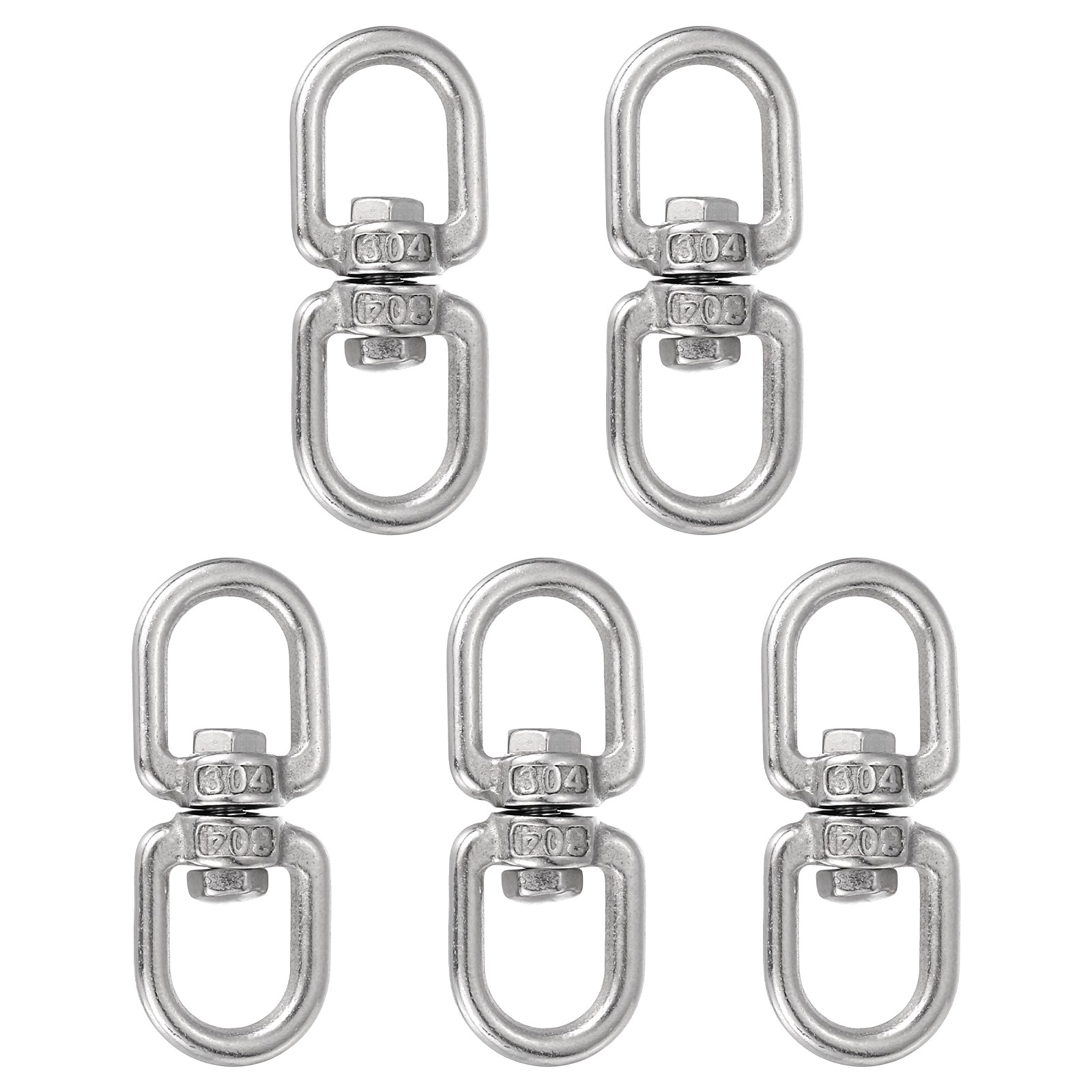 Double Ended Swivel Hook, (M4, 5Pcs), Eye to Eye Swivel Shackle Ring Connector