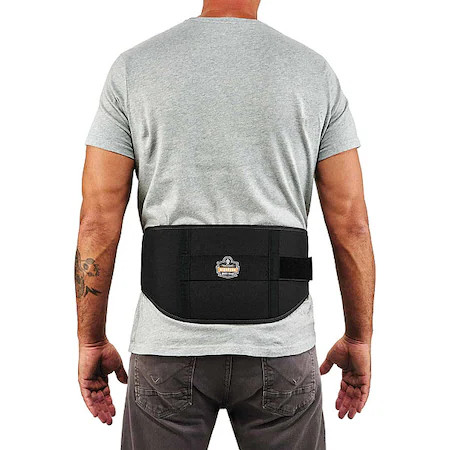 Ergodyne 1500 Weightlifting Style Back Support, Black, S