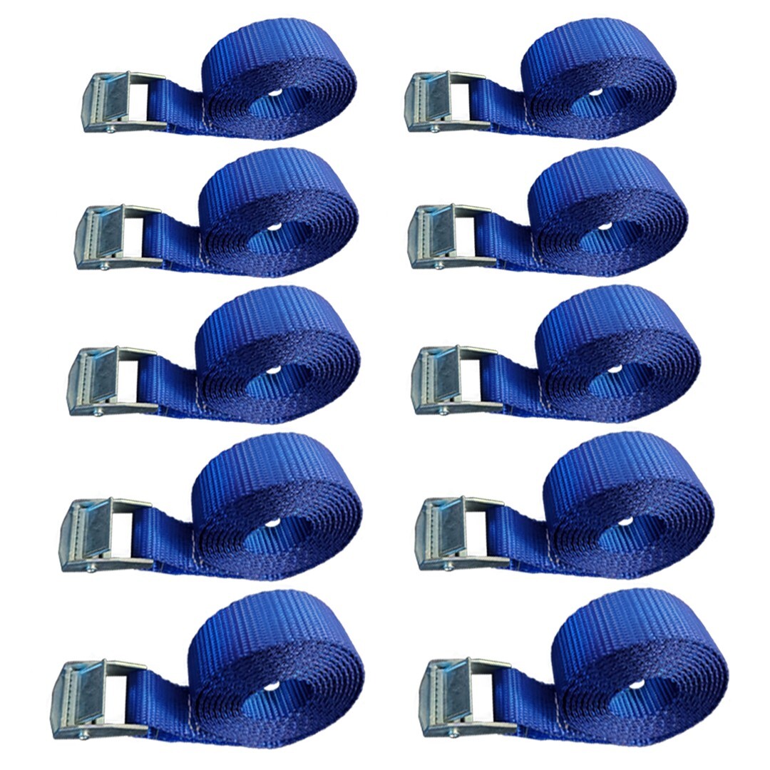 USA 10 Pack 1" x3ft Cam Buckle Endless Lashing Strap for Motorcycle Bicycle Boat