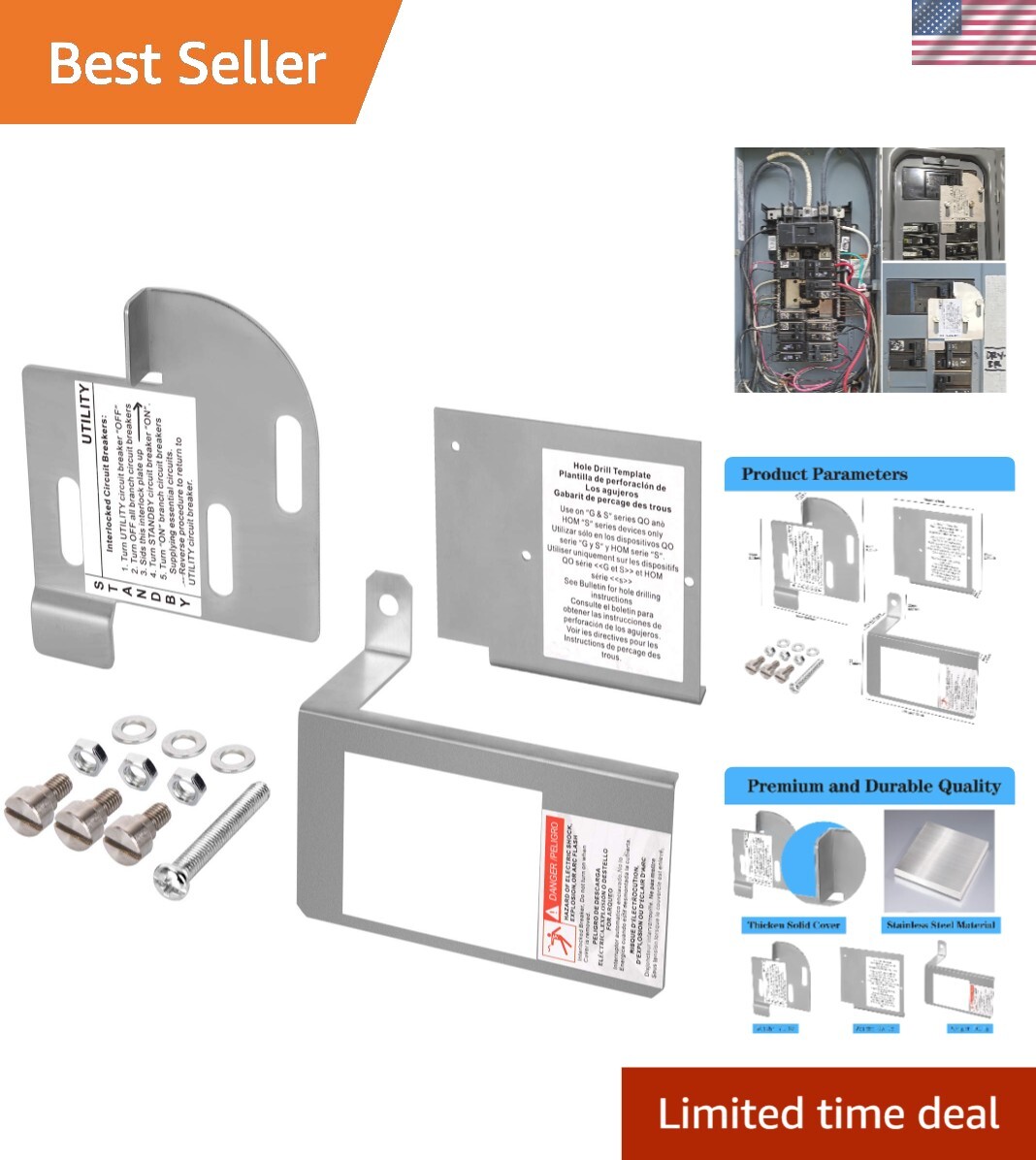 Homeline Generator Interlock Kit for 150A-225A Load Centers - Safe, Durable &...