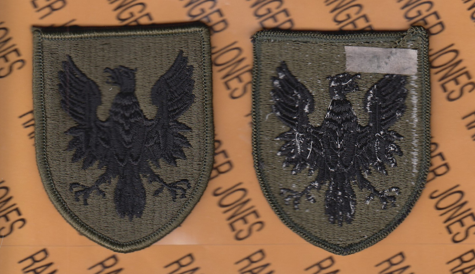 US Army 11th Aviation Brigade OD Green & Black BDU uniform patch m/e Black Arrow