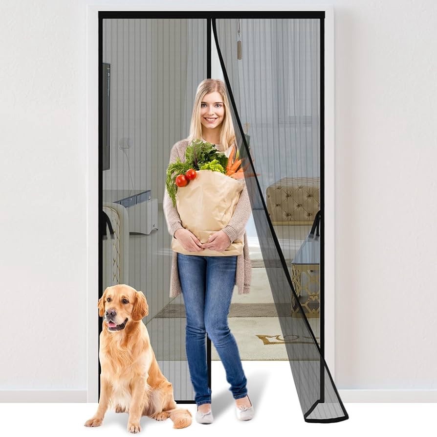 Magnetic Screen Door -Fit for Door Size: 32x78 Inch Keeps Bugs Out Pet Friendly