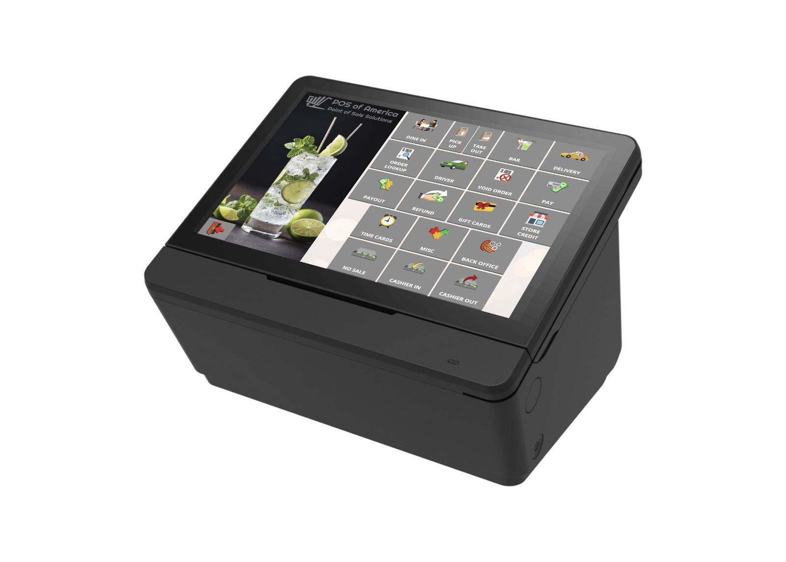 POSBANK Mint ALL-IN-ONE COMPACT POS J6412 10.1" Black Windows 10 with PECAN POS