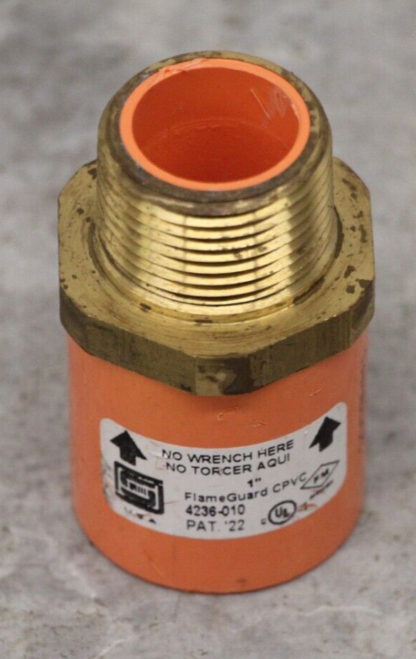 Spears FlameGuard 4236-010 Standard Adapter, 1 in, MNPT x Socket, CPVC, Domest