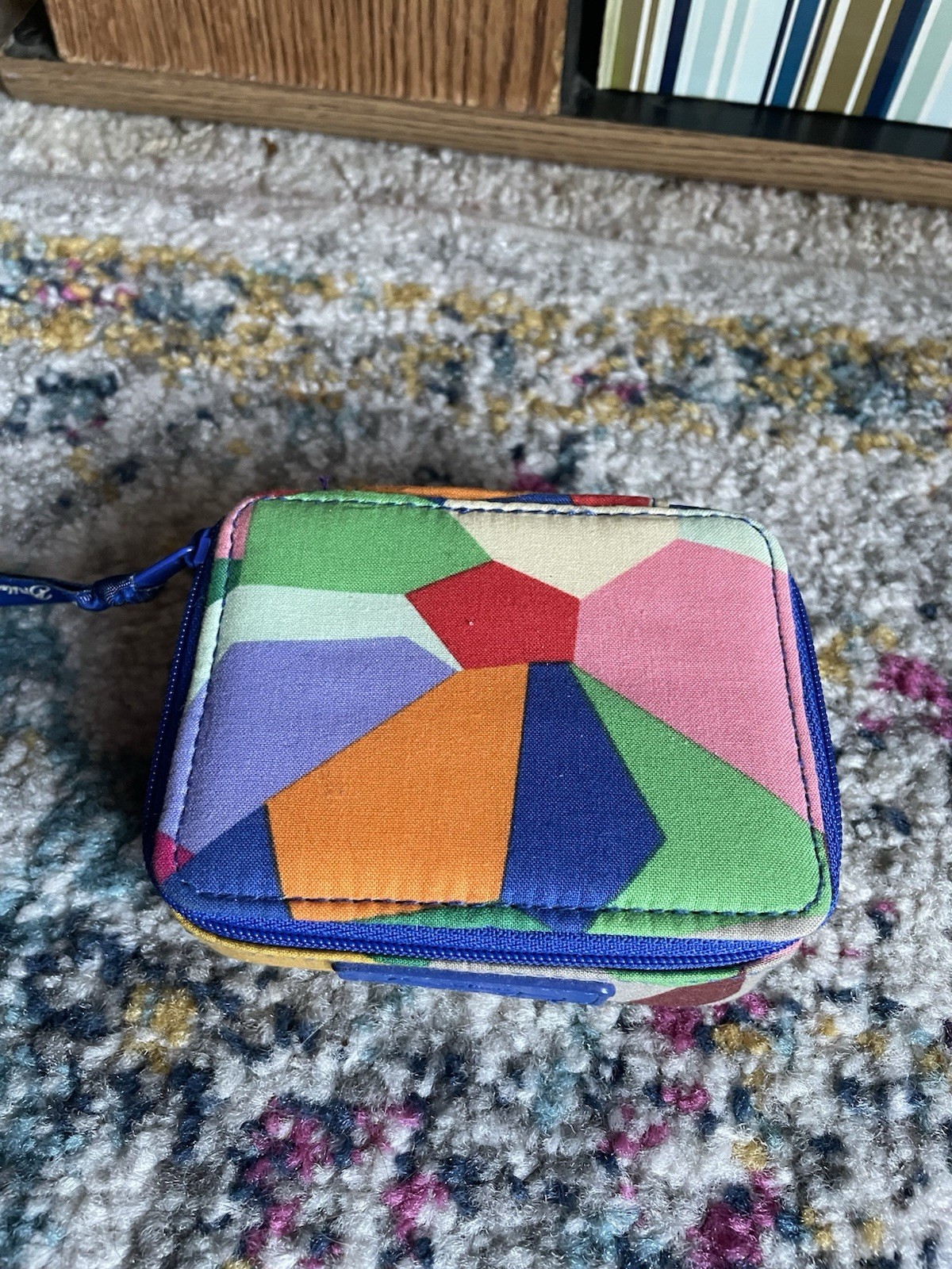 Vera Bradley Multicolor Geometric Travel Size Pill Organizer Fabric & Plastic