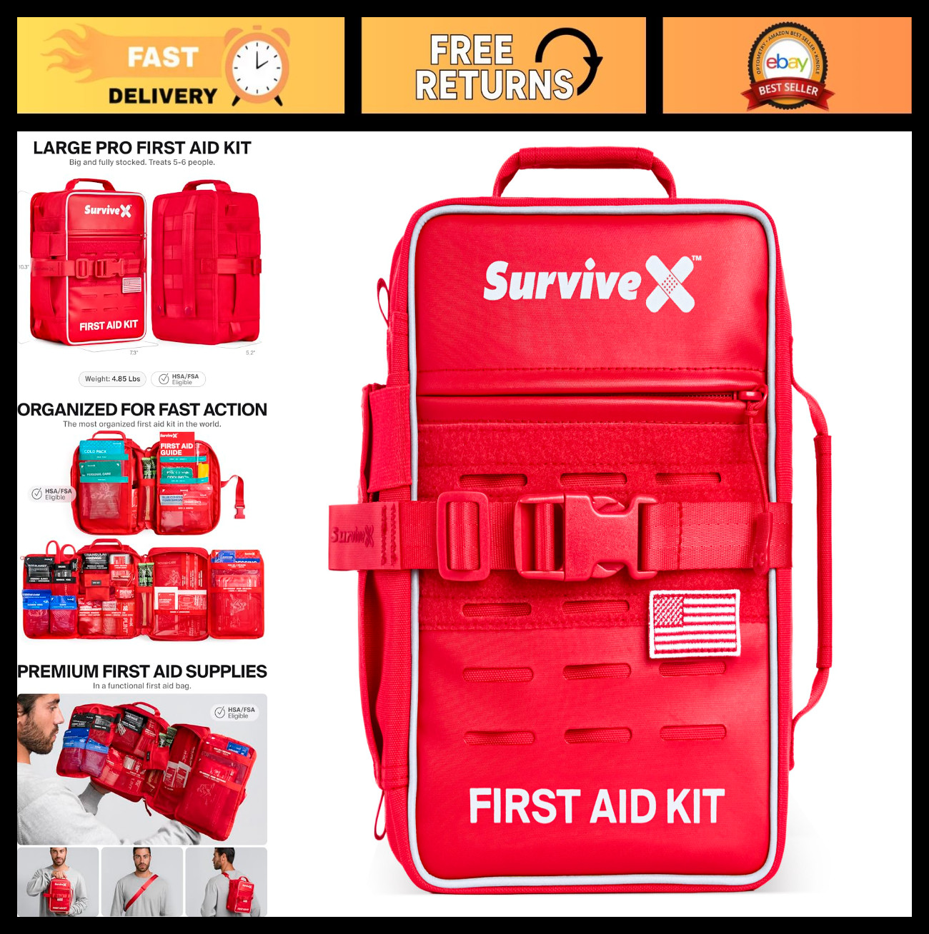 Comprehensive First Aid Kit for Car, Travel, Home - Emergency Supplies for Hikin