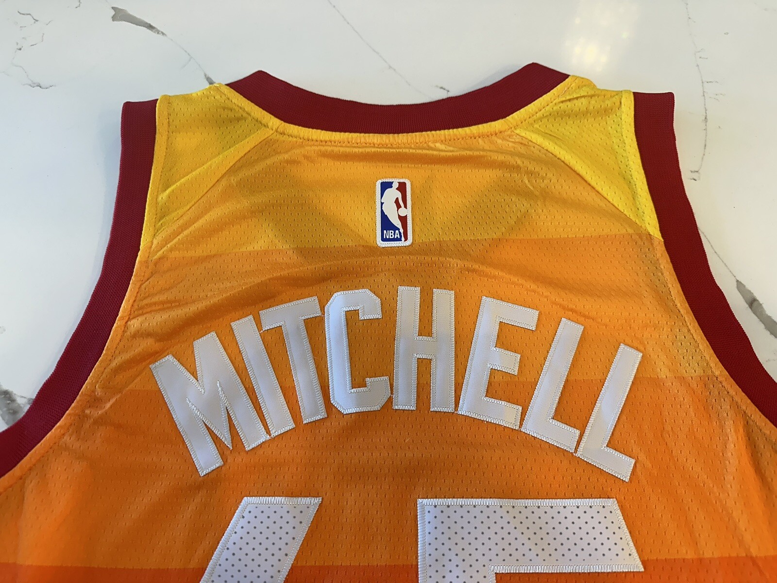 Utah Jazz Donovan Mitchell #45 Size 48 Swingman Nike 5 for Fight Jersey Orange
