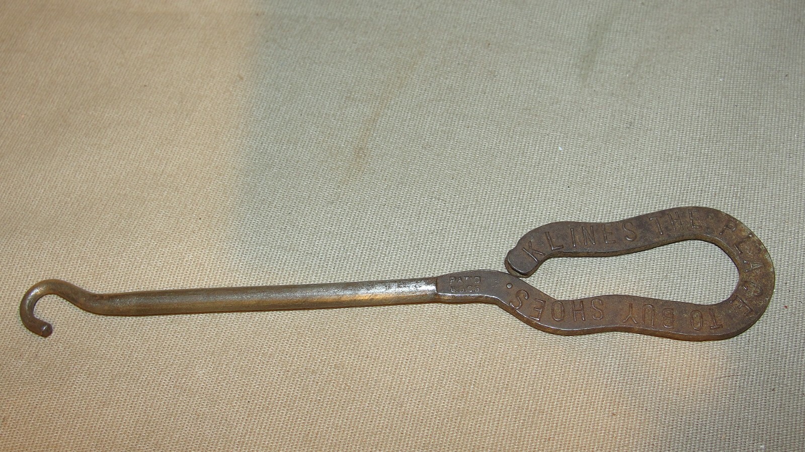 VINTAGE  - SHOE BUTTON HOOK - "KLINES THE PLACE TO BUY SHOES"