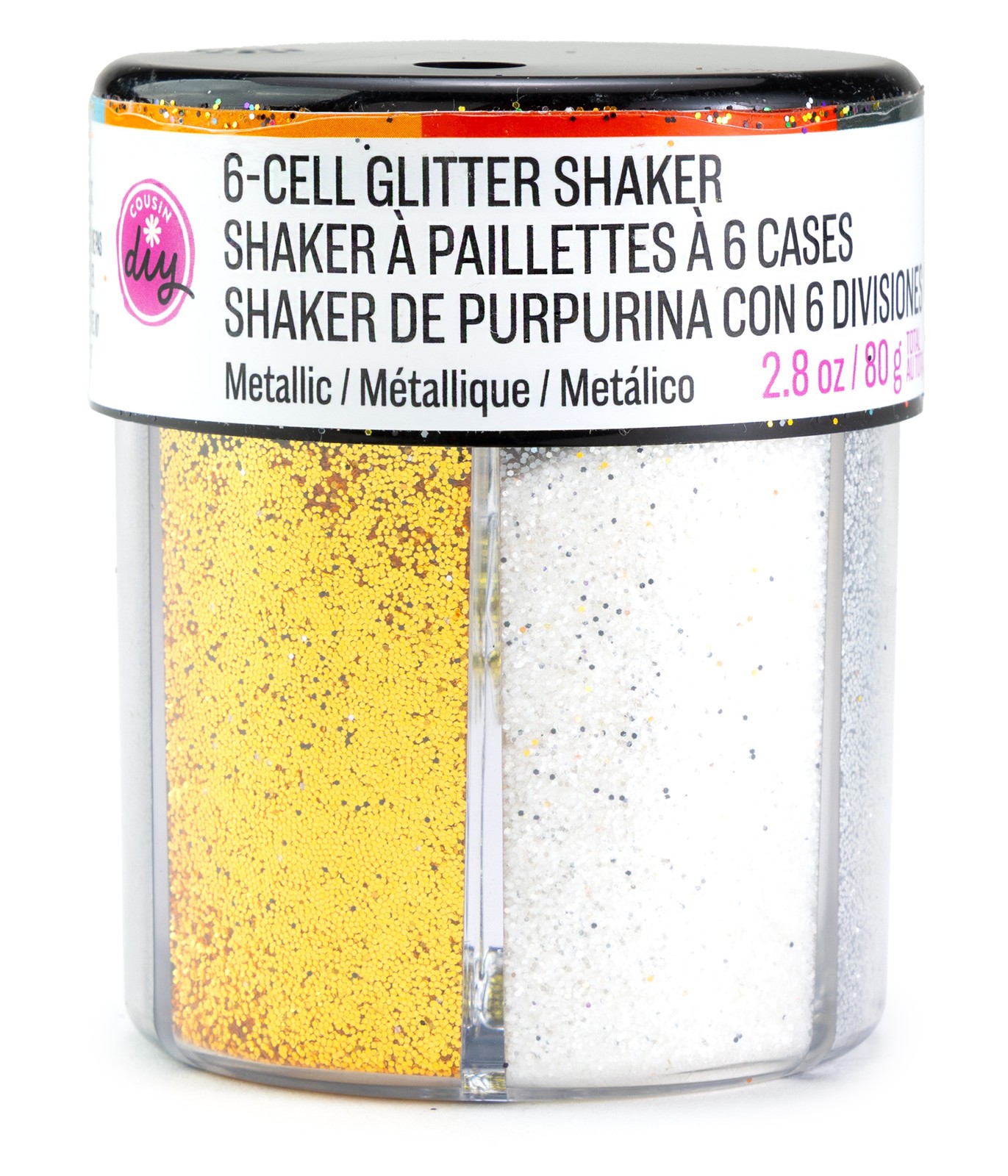 CousinDIY Glitter 6 Cell-Metallic - 2 Pack
