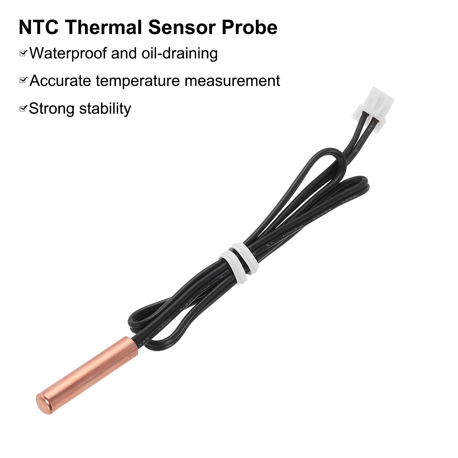 1 Pcs 20K NTC Thermal Sensor Probe,Copper Temp Sensor Probe 14 Inch