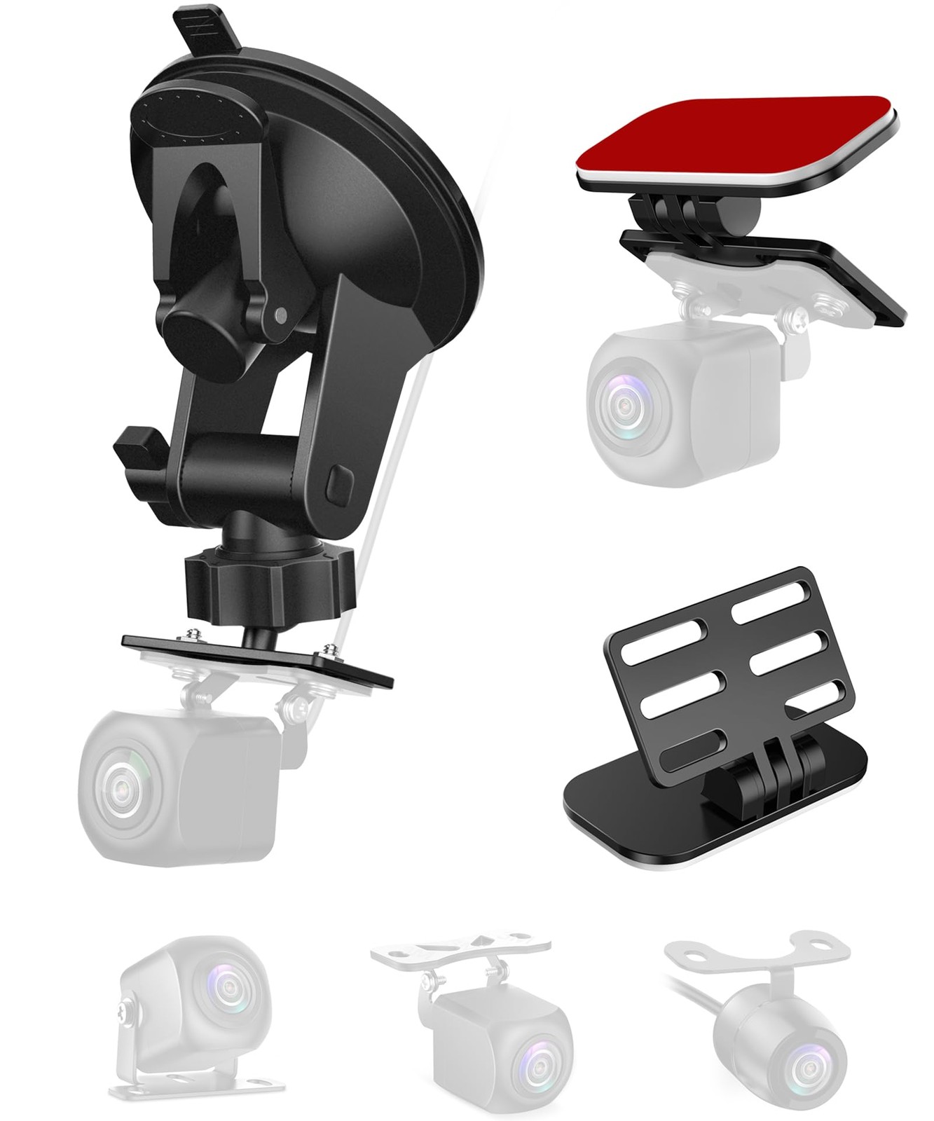 Rear Camera Mount (2 Pcs), Dash Cam for Backup Black