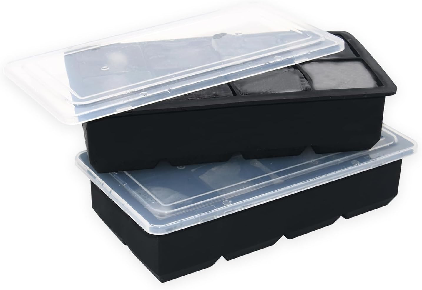 Bangp Large Ice Cube Tray for Whiskey,2 Pack Stackable Big Ice Cube Molds Make 1