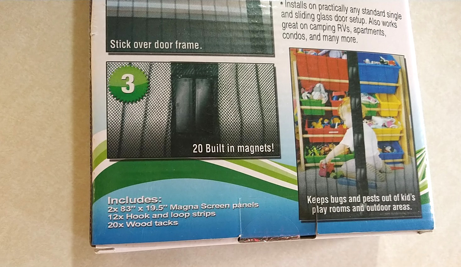 MAGNA SCREEN Magnetic Mesh Screen Door NEW in box