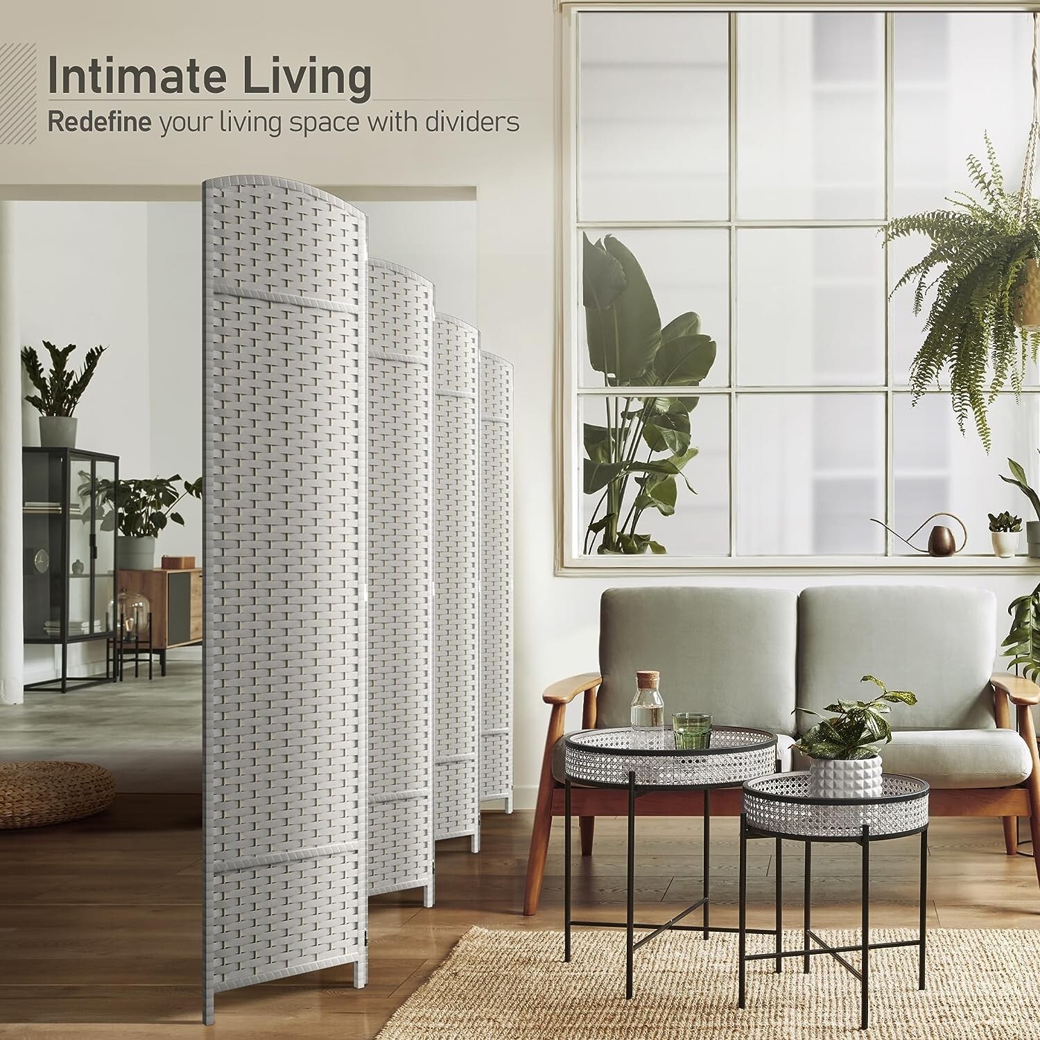 Sorbus Extra Wide Room Divider - Foldable Panel Privacy Screen (130” L x 69” H)