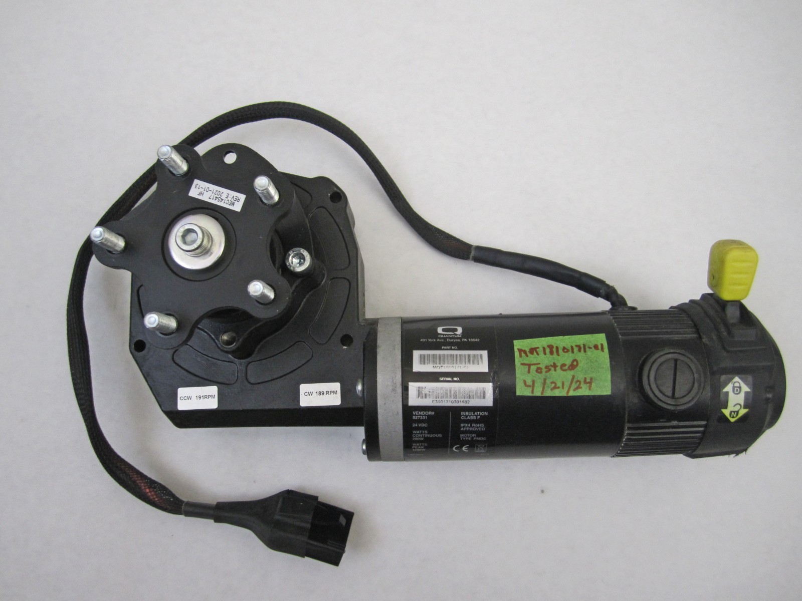 Quantum/Pride Edge LEFT Motor Assy MOT1810171-01, TESTED - FAST SHIPPING